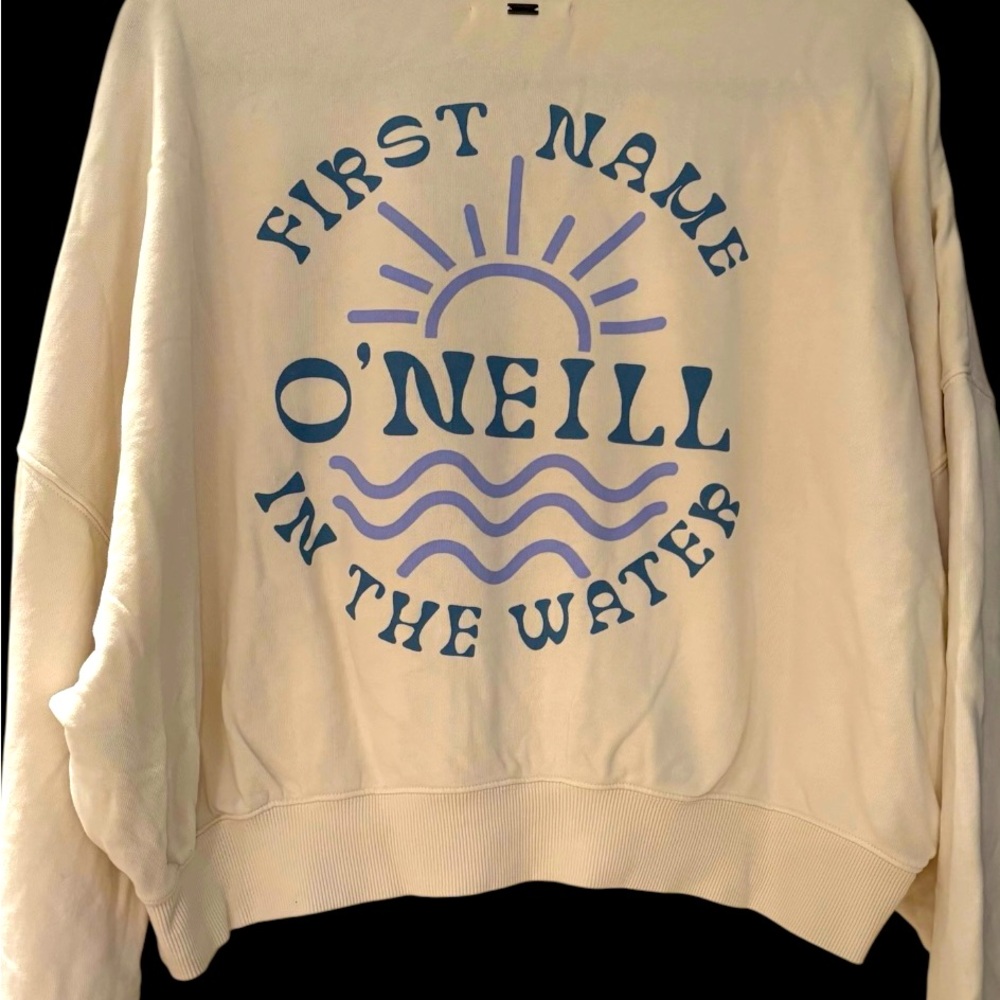 O'Neill Cream Crew Neck Sweatshirt Cozy Casual Fit - Picture 2 of 3